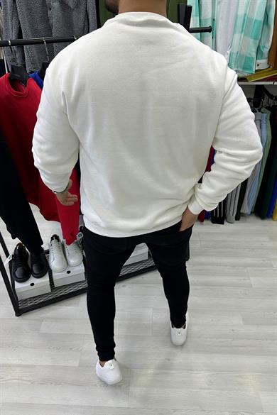 Beyaz Oversize Basic Sweat