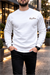 Beyaz üç iplik şardonlu sweatshirt