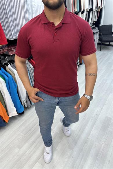 Bordo Slim fit Polo Yaka Tshirt