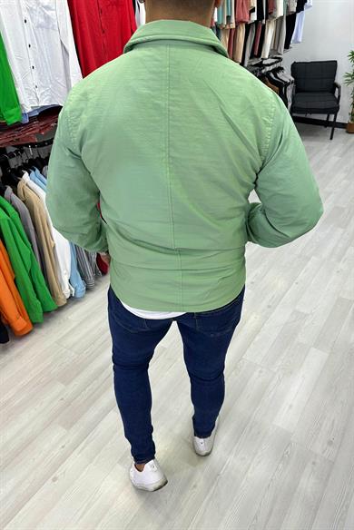 Fıstık Yeşili Su Geçirmez Mevsimlik Ceket