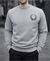 Gri 3 İplik Şardonlu Baskılı Sweatshirt