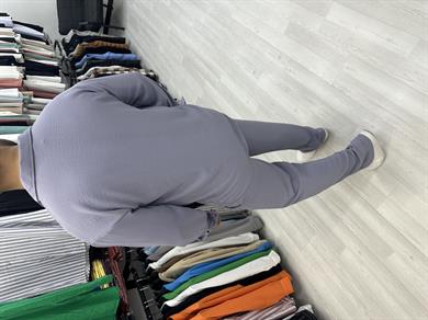 Gri Aerobin Kumaş Gömlek