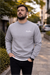 Gri üç iplik şardonlu sweatshirt