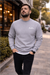 Gri üç iplik şardonlu sweatshirt