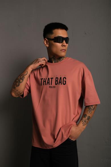 Gül Kurusu Dolar Baskılı Oversize Basic Tshirt