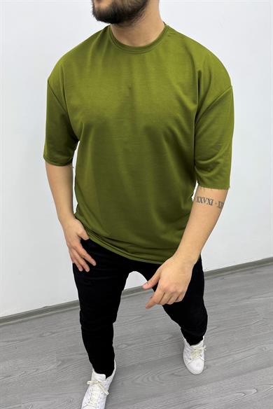 Haki Pis Dikiş Oversize Tshirt