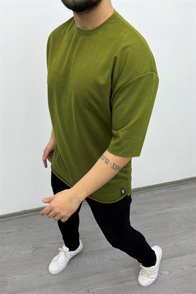 Haki Pis Dikiş Oversize Tshirt