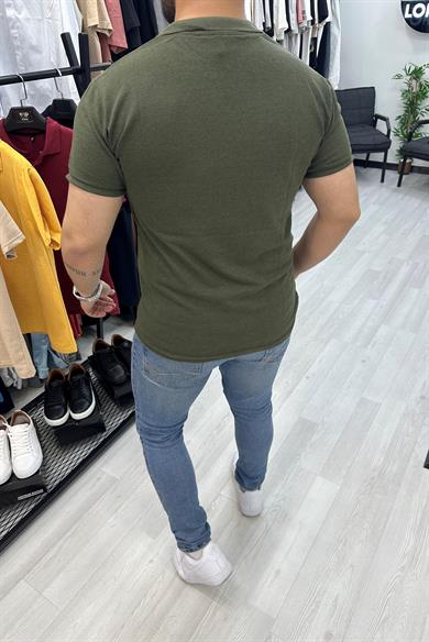 Haki Slim fit Polo Yaka Tshirt