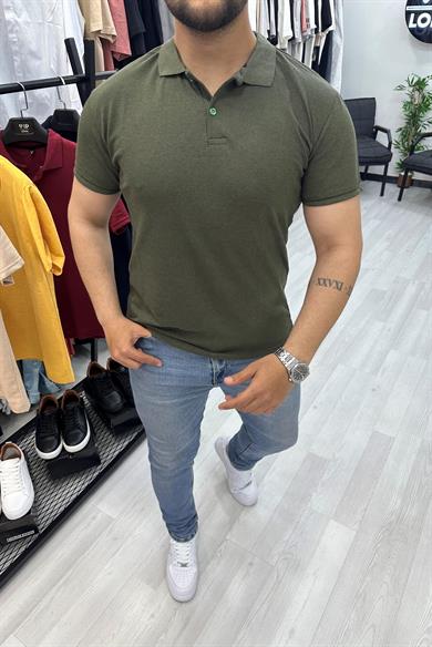 Haki Slim fit Polo Yaka Tshirt