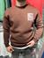 Kahverengi 3 İplik Şardonlu Baskılı Sweatshirt