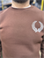 Kahverengi 3 İplik Şardonlu Baskılı Sweatshirt