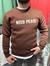 Kahverengi üç iplik şardonlu sweatshirt