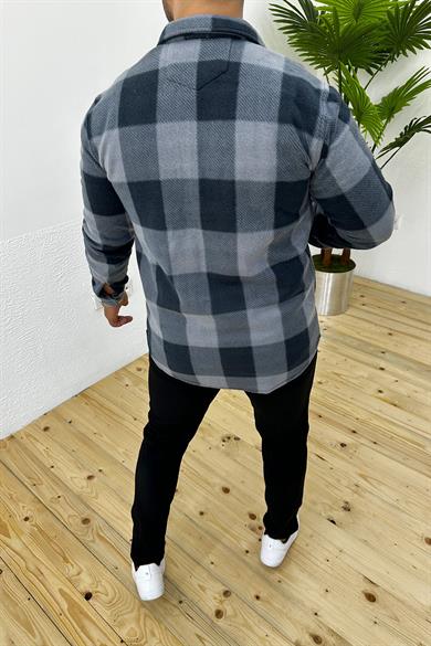 Kalın Kışlık Füme Ekose Polar Gömlek