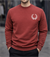 Kırmızı 3 İplik Şardonlu Baskılı Sweatshirt