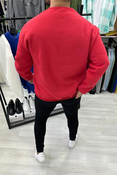Kırmızı Oversize Basic Sweat