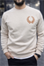 Krem 3 İplik Şardonlu Baskılı Sweatshirt