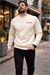 Krem üç iplik şardonlu sweatshirt