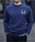 Lacivert 3 İplik Şardonlu Baskılı Sweatshirt