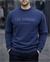 Lacivert 3 İplik Şardonlu Baskılı Sweatshirt