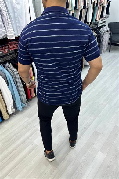 Lacivet Çizgili Slim fit Polo Yaka Tshirt
