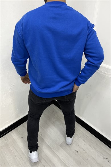 Mavi 3 İplik Şardonlu Oversize Sweatshirt