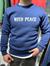 Mavi üç iplik şardonlu sweatshirt
