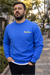 Mavi üç iplik şardonlu sweatshirt
