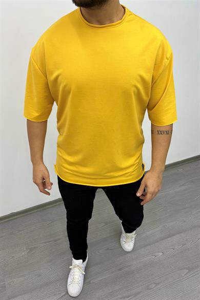 Sarı Pis Dikiş Oversize Tshirt