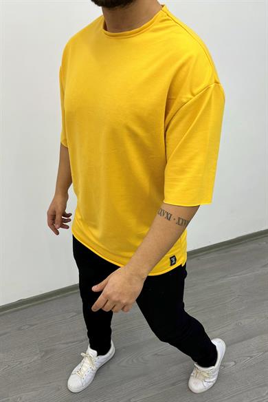 Sarı Pis Dikiş Oversize Tshirt