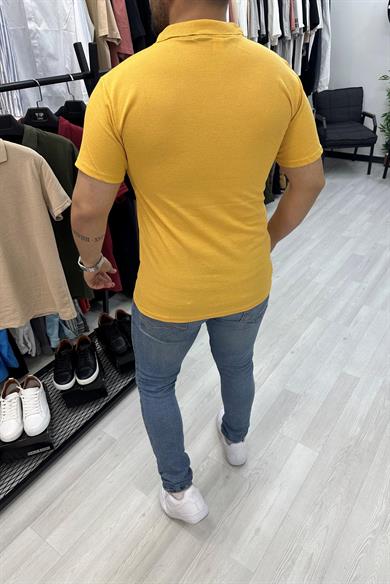 Sarı Slim fit Polo Yaka Tshirt
