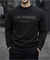 Siyah 3 İplik Şardonlu Baskılı Sweatshirt