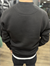 Siyah 3 İplik Şardonlu Baskılı Sweatshirt