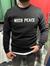 Siyah üç iplik şardonlu sweatshirt
