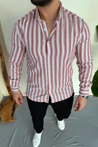 Slim Fit Çizgili Gömlek