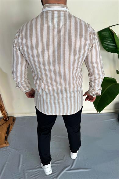 Slim Fit Çizgili Gömlek