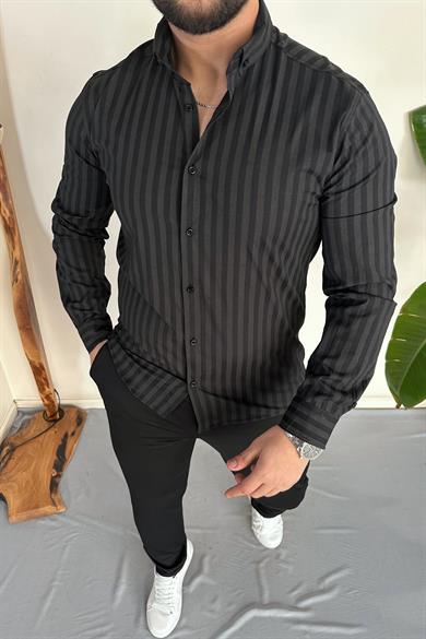 Slim Fit Çizgili Gömlek