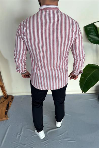 Slim Fit Çizgili Gömlek