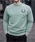 Su yeşili  3 İplik Şardonlu Baskılı Sweatshirt
