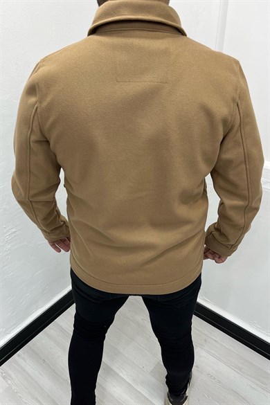 Taba Düğmeli Kaşe Ceket