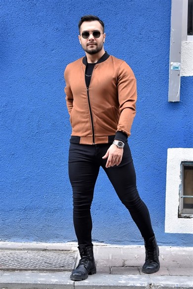 Taba Slim Fit Nubuk Ceket