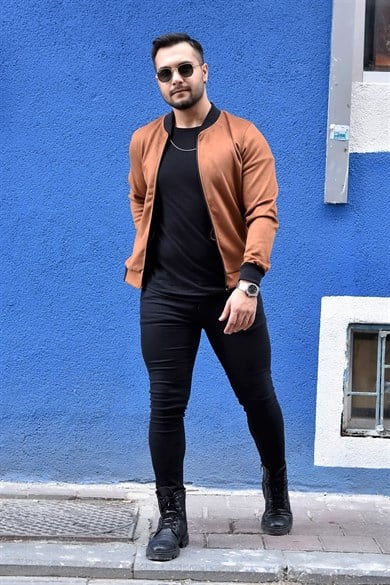 Taba Slim Fit Nubuk Ceket