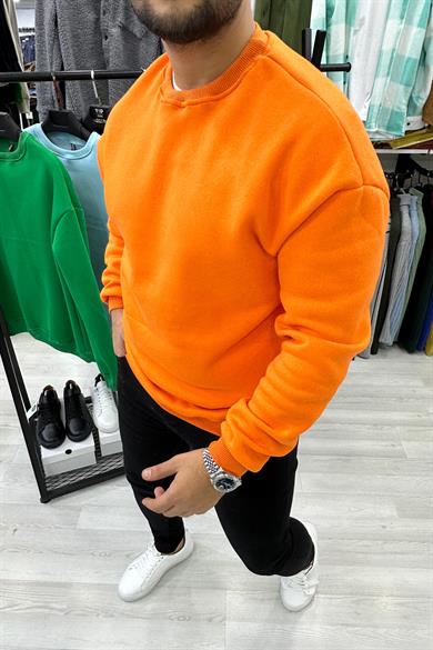 Turuncu Oversize Basic Sweat