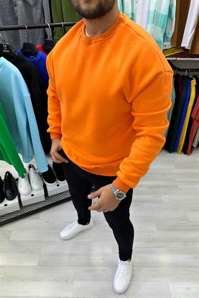 Turuncu Oversize Basic Sweat