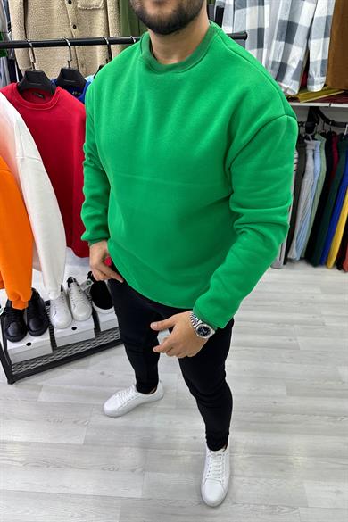 Yeşil Oversize Basic Sweat