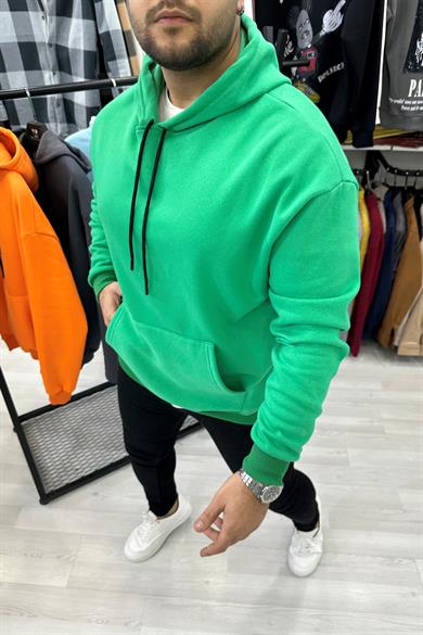 Yeşil Oversize Kapüşonlu Sweat