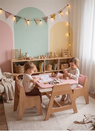 Cotable Masa Takımı Pembe