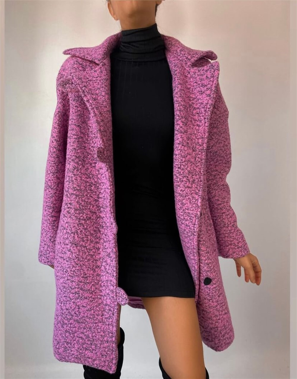 Pembe siyah kaşe kaban