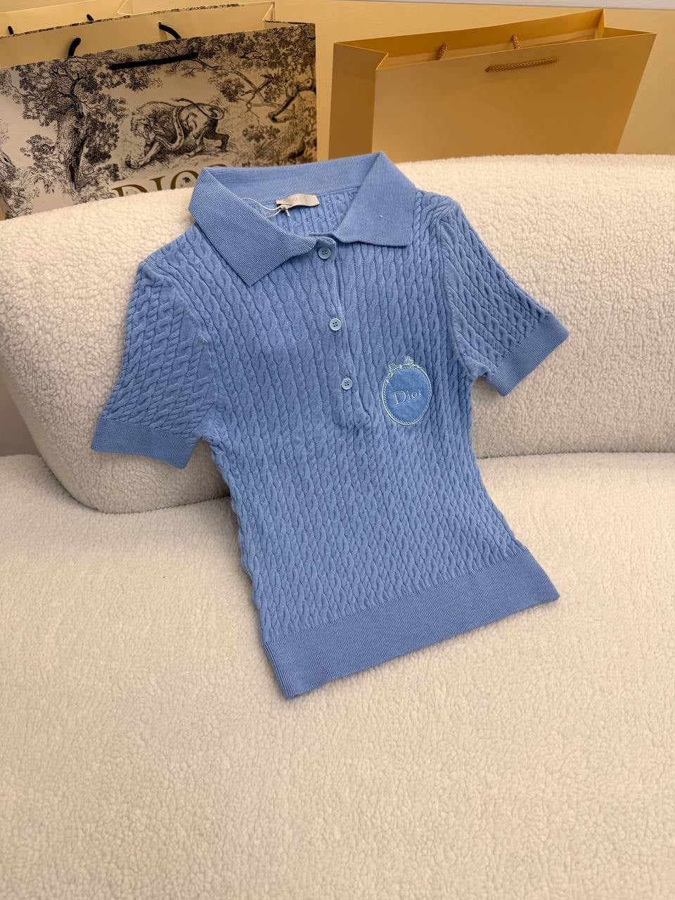 YENİ SEZON DİOR MAVİ TRİKO TSHİRT