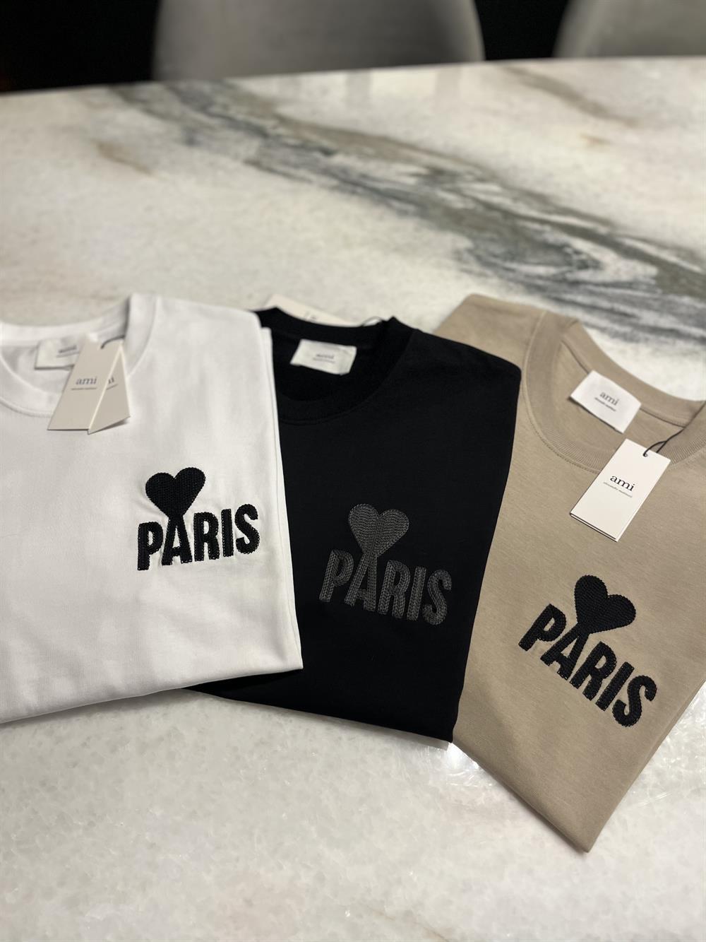 AMİ PARİS UNİSEX BEJ TSHİRT 