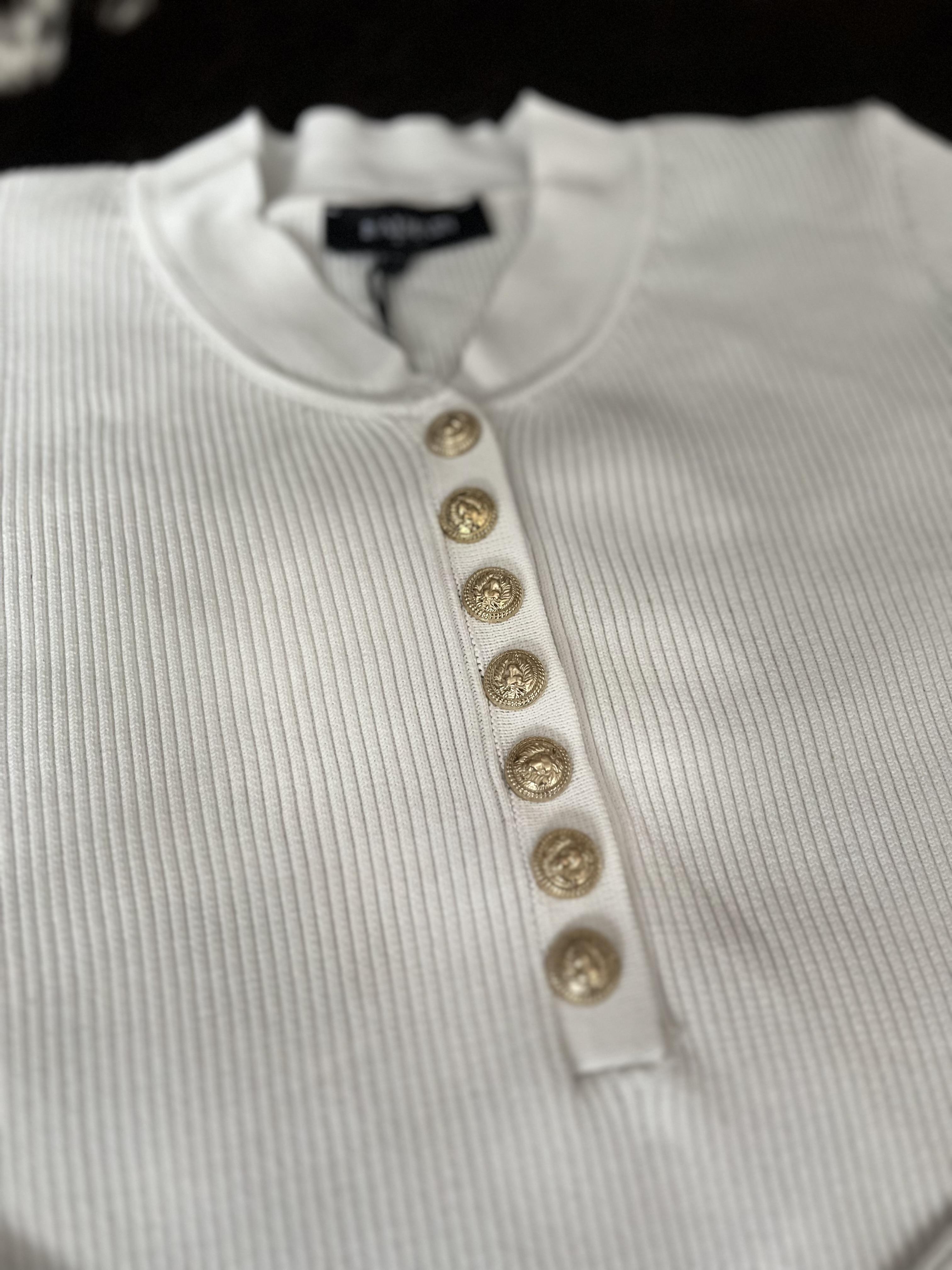 BALMN DÜĞMELİ BEYAZ TRİKO